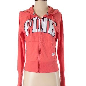 VIctorias secret pink full zip hoodie size XS